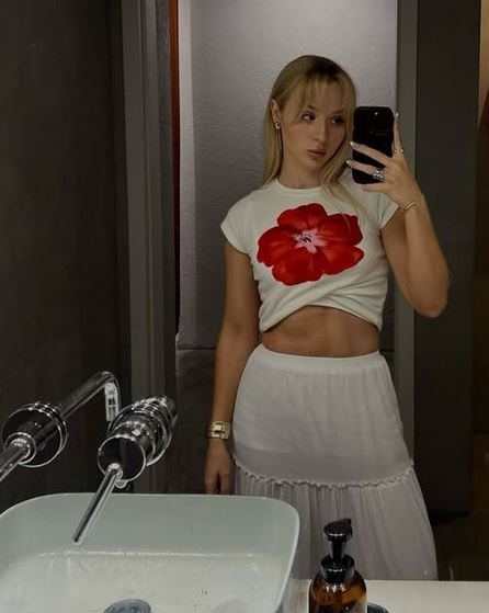 red flower baby tee red flower baby tee
